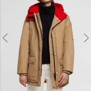 NWT Woolrich Reversible Down Parka - Khaki/Red
